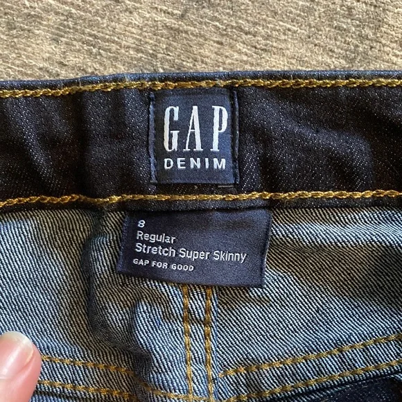 Lot of 2 size 8 regular stretch super skinny dark wash jeans - Picture 2 of 3